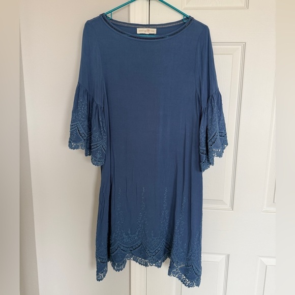 Penelope Rose Blue Lace Trim Dress - Size S - Picture 1 of 4